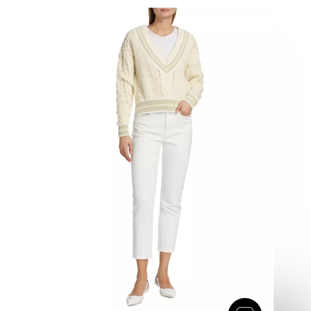 Rag and Bone | High Rise White Cigarette Straight Leg Jeans | White Denim